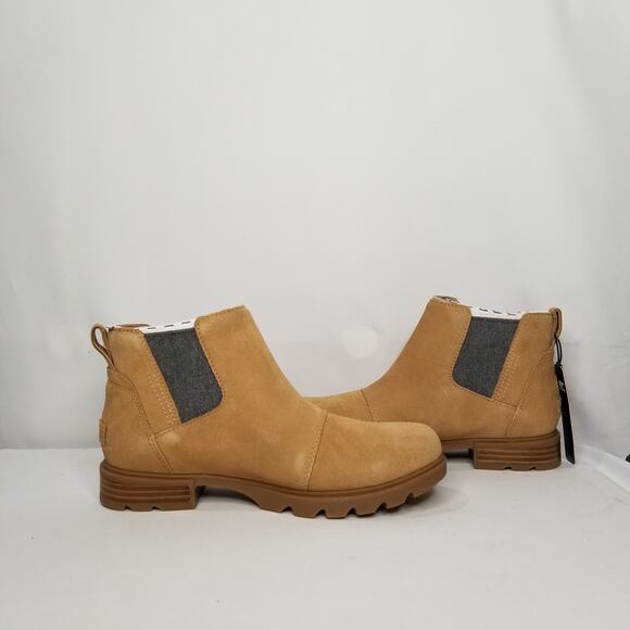 Sorel Women's Emelie III Chelsea Waterproof  Boots Size 10 Tawny Buff, Gum NWT - Picture 2 of 8